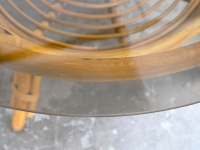 Loft design bambusz üveg dohányzóasztal Couchtisch aus Bambus Glas bamboo glass coffee table ipari industrial industriell shabby chic rusty style artkraft