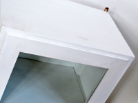 Loft design fehér üveges faliszekrény white glass cupboard Vitrine wall cabinet weiß Schrank ipari industrial indusriell shabby chic rusty style artkraft