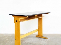 Loft design régi iskolai pad asztal Old school table bench Alte Schule Tisch bank ipari industrial industriell shabby chic rusty style artkraft
